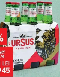 Bere Ursus 6 x 0.33 L, per pachet