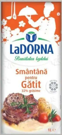 Smântână UHT pentru gătit, LaDorna 32% grăsime, 1 L