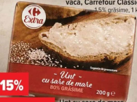 Unt cu sare de mare, Carrefour Extra 82% grăsime, 200 g