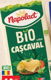 Napolact Bio Cașcaval felii 120 g