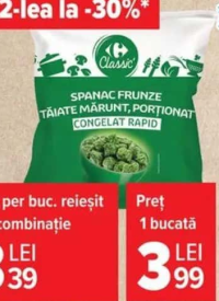 Carrefour Classic Spanac tocat 450 g