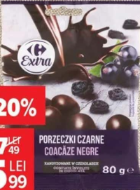 Coacăze în ciocolată Carrefour Extra 80 g