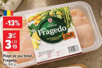 Fragedo Piept de pui feliat per 100 g