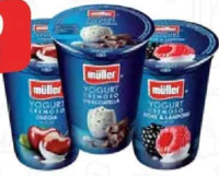 Iaurt cremos MÜLLER cu cireșe/ mure și zmeură/ stracciatella 500 g