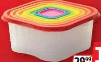 Set 7 cutii alimentare din plastic cu capac Curcubeu