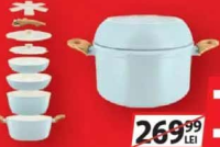 Set de gătit înveliș interior ceramic 8 piese