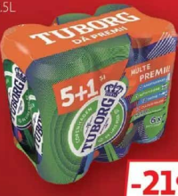 Tuborg Bere Blondă Doză 5+1x0.5L