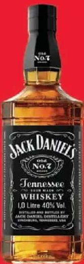 JACK DANIEL'S Tennessee whiskey 1,0 l