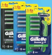 Gillette Aparat de ras Sensor 3+ Diverse sortimente 1 bucată 8 rezerve