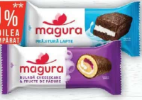 Măgura Ruladă cu chesse cake și fructe de pădure/Prăjitură cu cremă de lapte/cremă de ciocolată, 35g