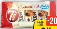 7Days Croissant cu umplutură cu cacao, 3x80g