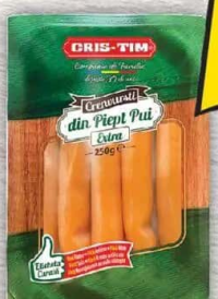 Cris-Tim Crenvurști din piept de pui, extra, 250g