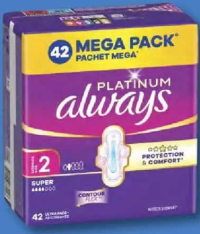 ALWAYS PLATINUM Absorbante Night / day 30 buc. / 42 buc.