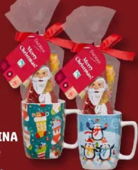 FAVORINA Cană de Crăciun, cu figurine din ciocolată 110 g