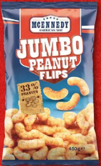 MCENNEDY Jumbo Peanut Flips Pufuleți cu arahide 450 g