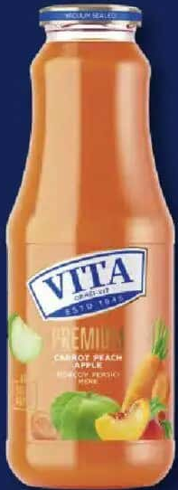 VITA PREMIUM Suc de morcovi cu piersici și mere 1 L