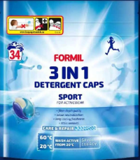 FORMIL Detergent capsule pentru rufe 3 în 1 Sport 34 x 13 g