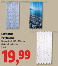 LIVARNO Perdea duș 180 x 200 cm 1 buc.