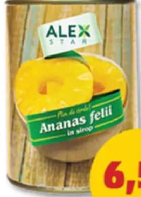 ALEX STAR ANANAS FELII ÎN SIROP 565 g