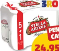 STELLA ARTOIS BERE BLONDĂ 5% alcool 5+1 x 500 ml