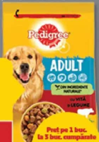 Pedigree Hrană Uscată Adult vită și legume 3 kg
