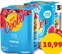 Ursus Cooler 0,0% Alcool zmeură și mure / cireșe 4 x 500 ml
