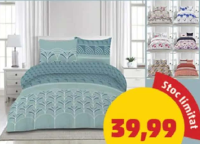Lenjerie pat dublu microfibră diverse modele