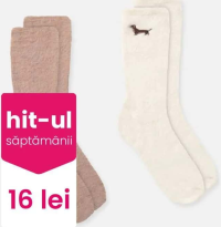 Set 2 perechi șosete pufoase femei, măr. 35-42