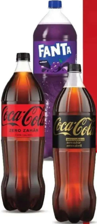 COCA-COLA / FANTA / SPRITE Băutură răcoritoare carbogazoasă zero / conținut redus de zahăr 2 l
