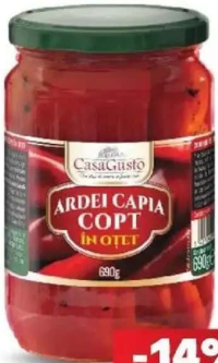 CASA GUSTO Ardei capia copt în oțet 690 g