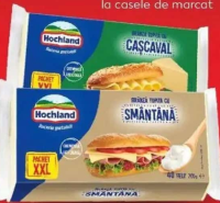 Hochland Brânză topită felii smântână / cașcaval / cheddar 18% grăsime 700g