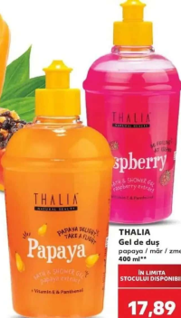 THALIA Gel de duș papaya / măr / zmeură 400 ml