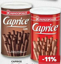 Caprice Napolitane umplute cremă cacao și alune / vanilie / ciocolată neagră 115 g