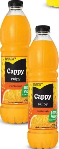 CAPPY PULPY băutură răcoritoare necarbogazoasă portocale, piersică, grapefruit 1,5 l