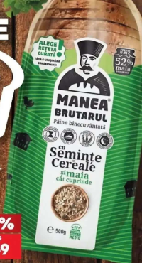 Manea Brutarul Pâine cu semințe și cereale feliată 500 g