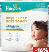 PAMPERS Șervețele umede pentru copii aqua 3x60 buc