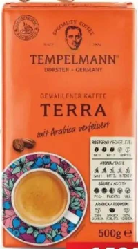 Tempelmann Cafea măcinată terra 500 g