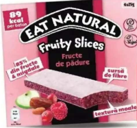 EAT NATURAL Baton cu fructe roșii / mere 4x 25 g