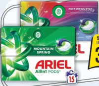 Ariel Detergent Mountain Spring/Color, 15 caps.
