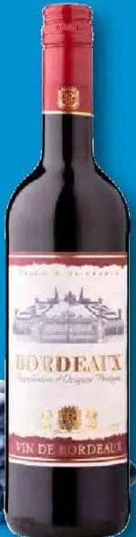 BORDEAUX Vin roșu sec 0,75 L