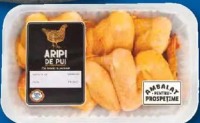 Aripi de pui de la pui hrăniți cu 70% porumb per 100 g