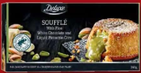 DELUXE Sufleu cu ciocolată albă și fistic 2 x 100 g
