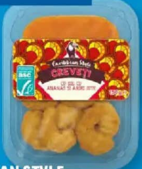 CARIBBEAN STYLE Creveți cu sos cu ananas și ardei iute 100 g