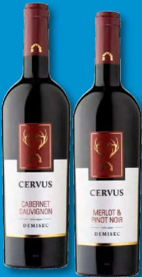 Cervus Cabernet Sauvignon / Merlot & Pinot Noir / Fetească Neagră & Merlot Vin roșu demisec 0,75 L