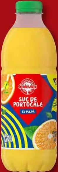 SOLEVITA Suc de portocale, cu pulpă 1 L