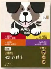 Max's World Hrană umedă Pate pentru câini 12 x 100 g