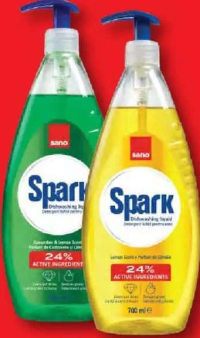 SANO SPARK Detergent lichid de vase castravete / lămâie 700 ml