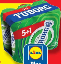Tuborg Bere blondă alc. 5% vol. (5+1) x 0,5 L