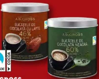J.D. GROSS Bucățele de ciocolată cu lapte / neagră 250 g