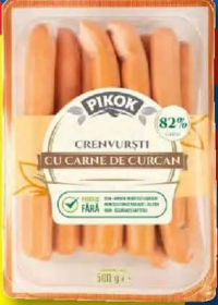 Pikok Crenvurști de curcan 82% carne 500g